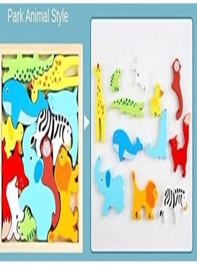 Nuwishtek Wooden Puzzles Toddler Toys Gifts for 3 Year and Above Old Boys Girls, Animal Jigsaw Puzzles Montessori Toys, Learning Educational Christmas (Modern) - Image 5
